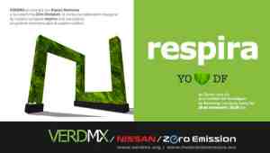 VERDMX en sinergia con Nissan Mexicana y su plataforma Zero Emission, lanza la campaña respira, arte escultórico en 7 piezas en 7 puntos de la cuidad de México, cubiertas con jardines verticales para instalarse en el espacio público.